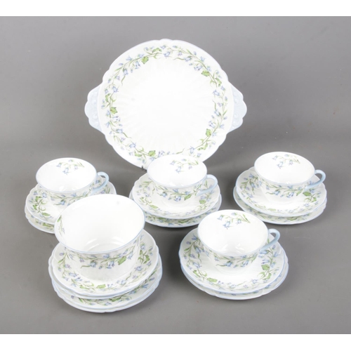 98 - A Shelley part tea service in the Harebell pattern. Approx. 18 pieces.