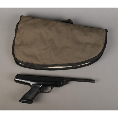 130 - A BSA Scorpion .22 calibre air pistol with carry case. CANNOT POST.