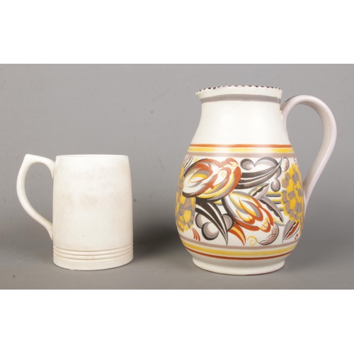 148 - A Poole Pottery Carter Stabler Adams jug in the 484 shape and CF pattern, together with a Keith Murr... 