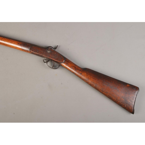160 - A lightweight sporting percussion cap rifle, bearing Belgian proof marks to the base of barrel (ELG ... 