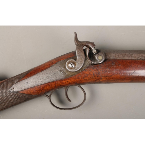 161 - A Nineteenth Century 7 bore percussion cap 'Goose Gun' rifle. Stamped with cross sword mark to base ... 