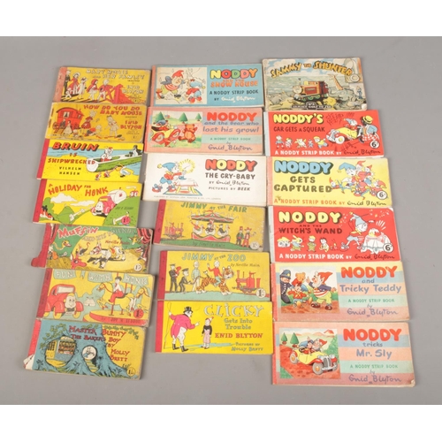 163 - A collection of vintage strip books to include Enid Blyton, Noddy, Neville Main, etc. Published by B... 