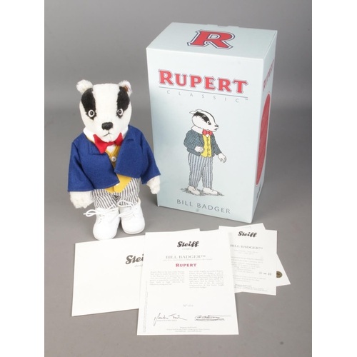 19 - A boxed limited edition Steiff Bill Badger bear from the Rupert Classic collection. With certificate... 