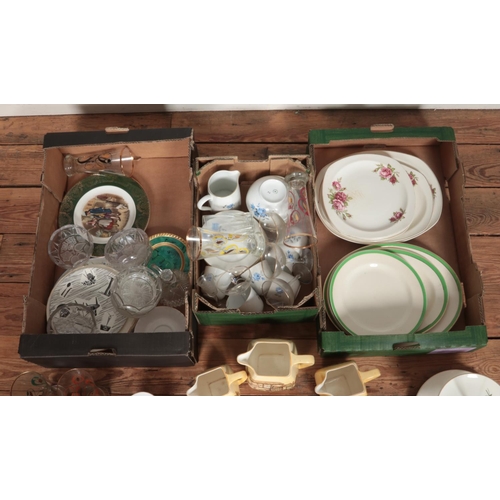 193 - Three boxes of miscellaneous to include Royal Doulton Diana, L&Sons jugs, Royal Albert Val D'Or, Bab... 