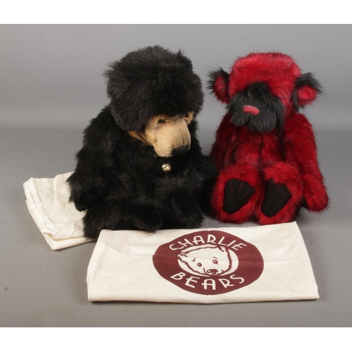 32 - Two Charlie Bears teddy bears with dust bags named Clancy (CB1615080) designed by Heather Lyell and ... 