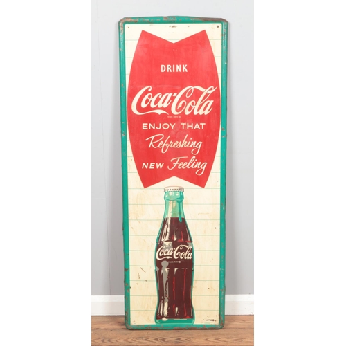 273 - A vintage mid to late 20th Century American shop display advertising tin sign for Coca Cola 