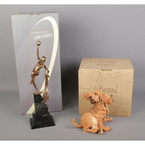 81 - Two boxed figures to include Coalport Bronzed Resin Figure The Offering and Country Artists A Breed ... 