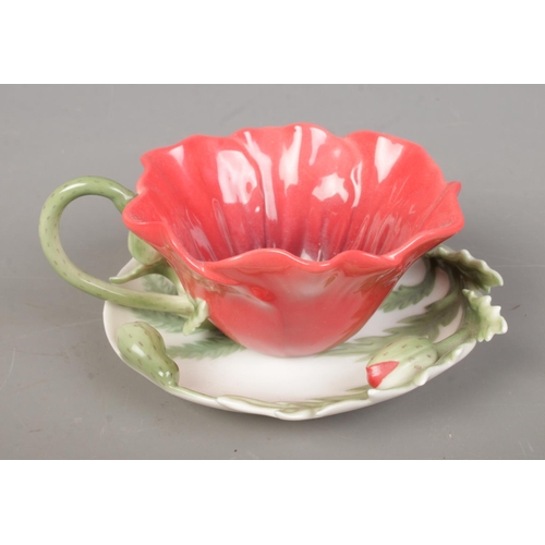 449 - Franz 'Red Poppy' cup and saucer, number FZ00799.