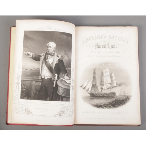 126 - Four 19th century volumes of England's Battles by Sea & Land, London Publishing Company.