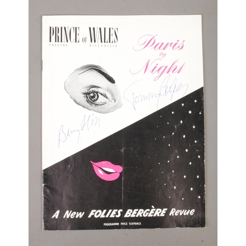 120 - A Paris by Night A New Folies Bergere Revue programme for  the Prince of Wales theatre, signed by Be... 