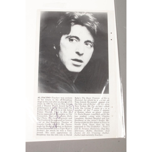 124 - A newspaper clipping signed by Al Pacino describing his early acting career. Approximately dated to ... 