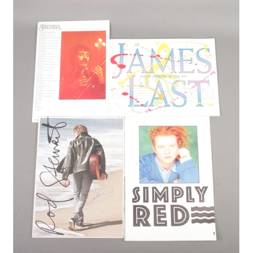 141 - Four signed music tour programmes to include Rod Stewart Live The Life 2013, Simply Red (signed by M... 