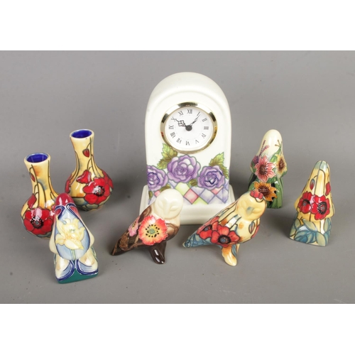 176 - A collection of Old Tupton Ware ceramics to include clock, miniature vases, owls and spectacle holde... 