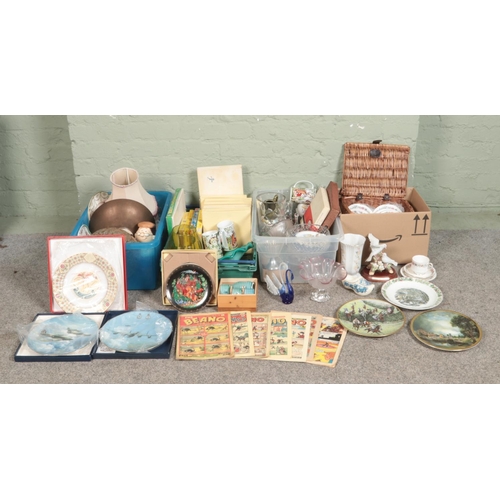 227 - Four boxes of assorted miscellaneous, to include boxed Limited Edition Coalport and Spode cabinet pl... 