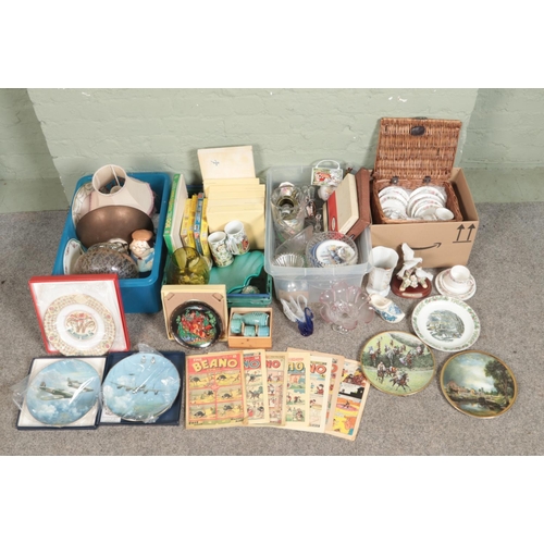 227 - Four boxes of assorted miscellaneous, to include boxed Limited Edition Coalport and Spode cabinet pl... 