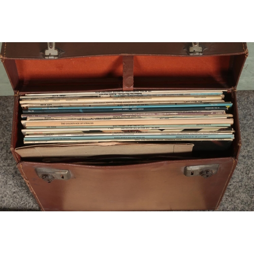 267 - A box and carry case of assorted singles and LP records, mainly 60's and 70's examples. To include S... 