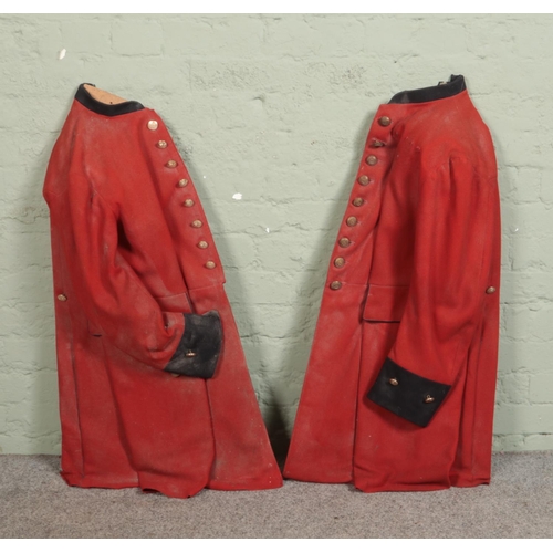 281 - Two halves of a Royal Engineers mess jacket mounted on boards.