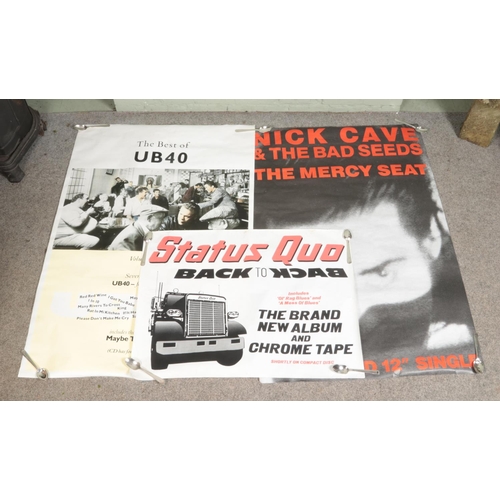 292 - Three large promotional music posters to include Nick Cave and The Bad Seeds, The Best of UB40 and S... 