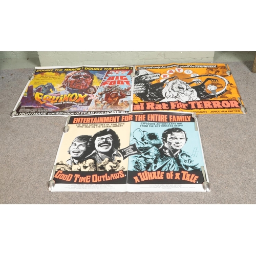 294 - A collection of promotional film posters to include two Quad Dual examples. Titles include Dial Rat ... 