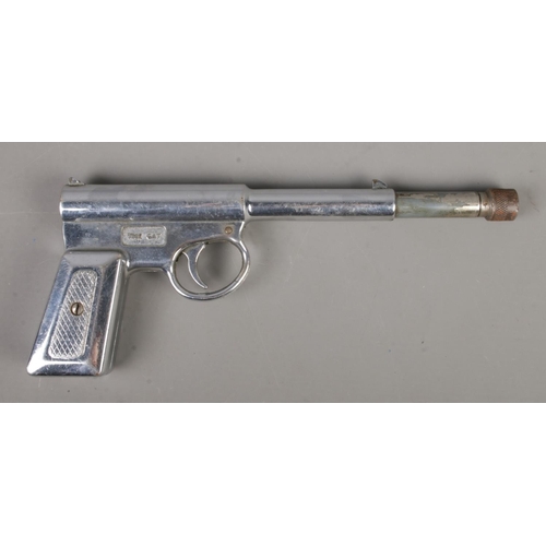 64 - A T.J.H & Son 'The GAT' chrome plated pistol. CANNOT POST OVERSEAS.