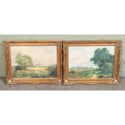 361 - Clive Kidder (b.1930) pair of gilt framed oils on canvas, 