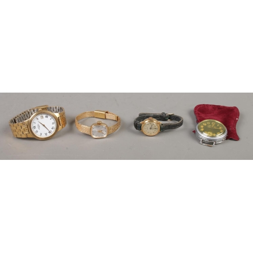 400 - Three assorted wristwatches, to include Rotary men's quartz with date window and ladies manual wind ... 