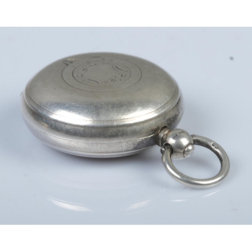 419 - A silver sovereign case, with loop handle, blank shield crest and engine turned detailing. Assayed f... 