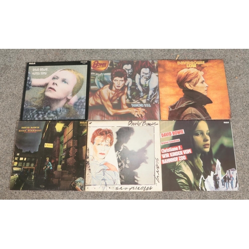 78 - David Bowie; Six LP's, including Hunky Dory, Low, Diamond Dogs, The Rise and Fall of Ziggy Stardust ... 