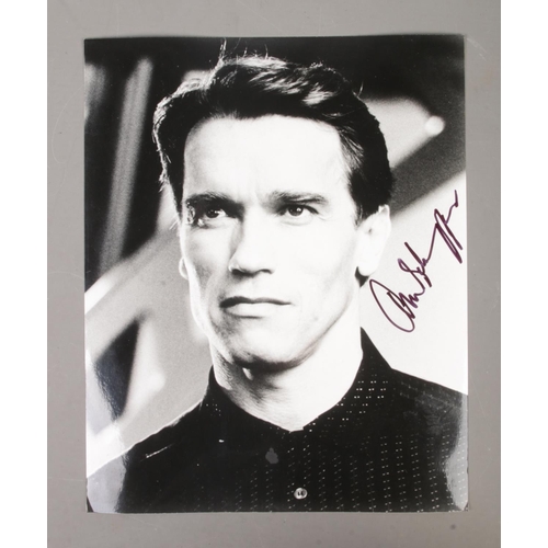 470 - An Arnold Schwarzenegger signed monochrome photograph.