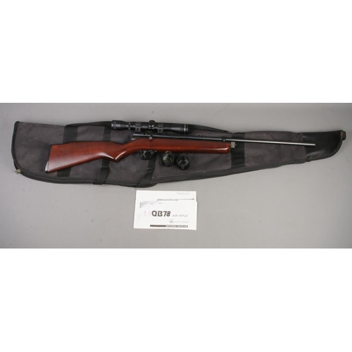 494 - A SMK QB78 .22cal air rifle with Marchwood 4x32 sight and carry case. CANNOT POST.