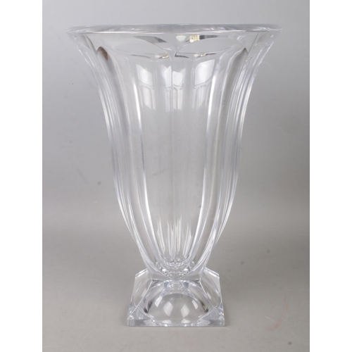 95 - A large Bohemia glass centre piece vase. Approx. height 36.5cm.