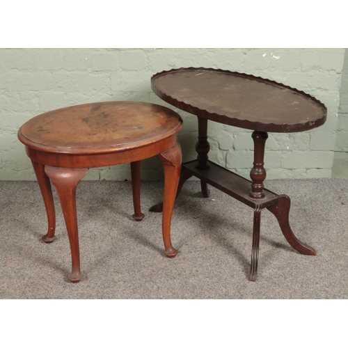 527 - Two small occasional tables including a walnut quarter fold top example