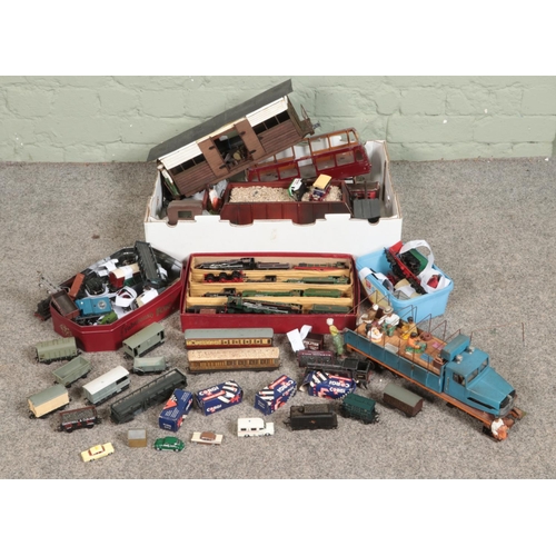 240 - A quantity of model railway trains and carriages including Jouef for Playcraft, Hornby, Dapol and Ba... 