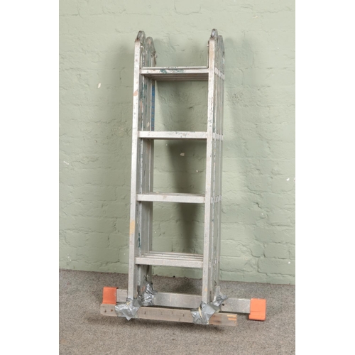 331 - A large Krause universal aluminium folding ladder