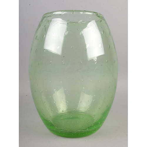 492 - Keith Murray Stevens & Williams control bubble glass vase: Art Deco Keith Murray glass vase for Stev... 