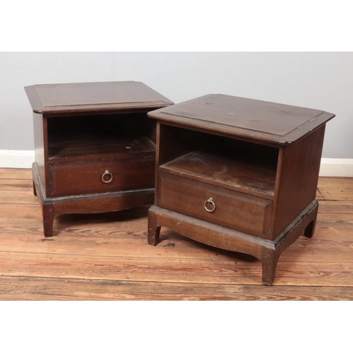 522 - A pair of Stag Minstrel bedside chests/cabinets.