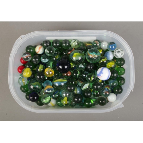 62 - A good collection of vintage glass marbles.