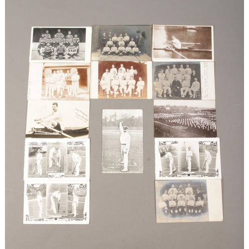 112 - A collection of early Twentieth Century sporting postcards, mainly cricket and team photographs.