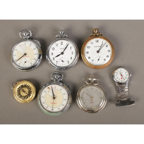 140 - A collection of assorted pocket watches to include Ingersoll, Yachtsman and Cardinal examples.