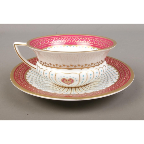 471 - A boxed Wedgwood tea cup and saucer in the Queen of Hearts pattern.