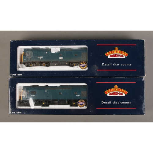 478 - Two boxed Bachmann Branch-Line OO gauge diesel locomotives to include D7667 BR Blue Snow Plough and ... 