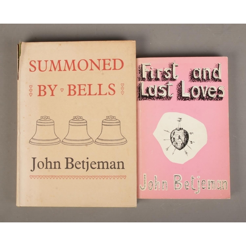 95 - John Betjeman Summoned by Bells first edition 1960 along with First and Last Loves second edition 19... 