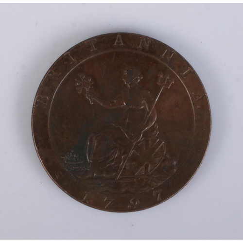 421 - A George III copper wheel penny, 1797.