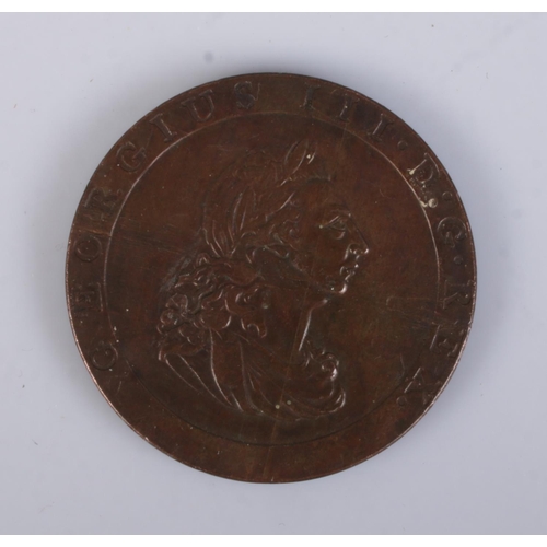 421 - A George III copper wheel penny, 1797.