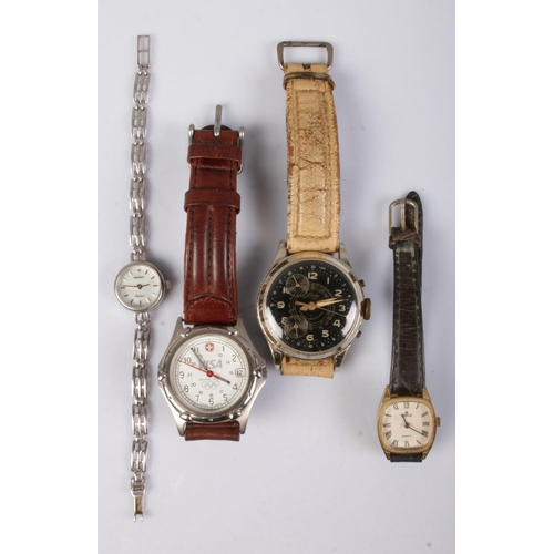 427 - Four assorted watches, to include Lindex Chronograph, ladies Sekonda on silver bracelet strap and We... 