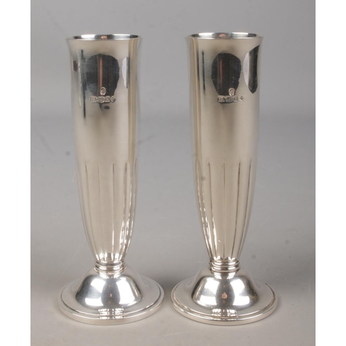 153 - A pair of silver specimen vases by Asprey & Garrard. Assayed London 2000. Stamped Asprey & Garrard t... 