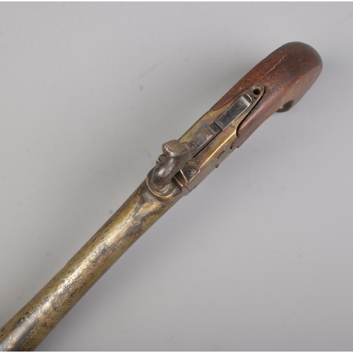 110 - A 19th century percussion blunderbuss pistol by Waters & Co. Length of barrel 18.5cm. CANNOT POST OV... 