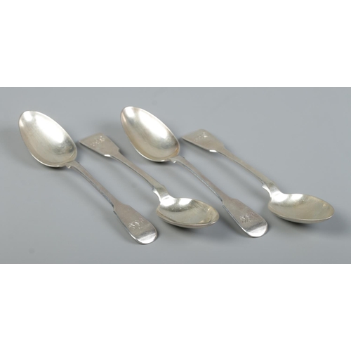 Four early 19th century Scottish silver table spoons. Assayed Edinburgh ...