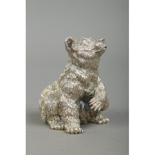 168 - Alessandro Magrino, a silver filled model of a bear. Bearing London import marks. Height 6cm. 93g.