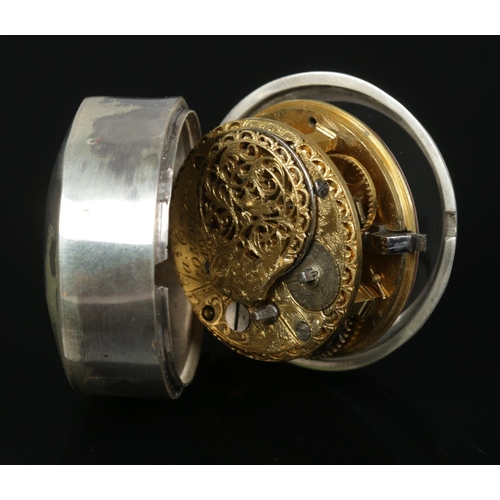 229 - A George III silver pair cased fusee pocket watch. The movement marked for Ja Cooper, London. The op... 